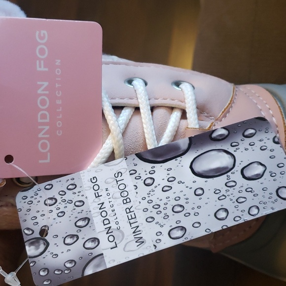 NWT! LONDON FOG Cold Weather Commander Boots PINK/GREY Toddler Size 10 Rain/Snow - Picture 11 of 12